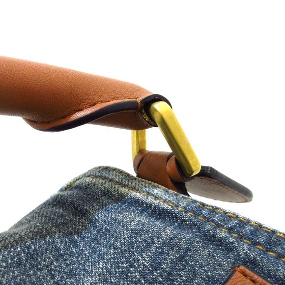 Loewe Blue Puzzle Leather Denim Engraved Handbag Name - Picture 9 of 13